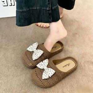 Free Shipping Cartoon Cute Closed-Toe Half Slippers For Women 2026 Autumn New Style Comfortable And Super Soft Shoes Korean Style Wear-Resistant Closed-Toe Shoes
