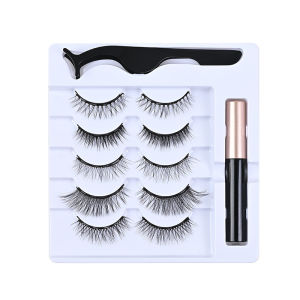 [Natural Style/5 Pairs] Soft Magnetic False Eyelashes Without Makeup Glue-Free Long-Lasting Simulation/Whole Piece Can Be Reused Without Glue