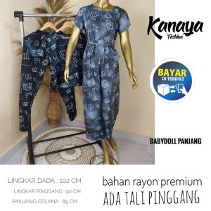 Kanaya - Babydoll Bahan Rayon Setelan Celana Panjang Baju Wanita Murah