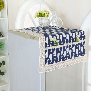 Cotton linen Refrigerator anti dust Cover With Storage Bag Furniture protect cloth Simplicity pattern