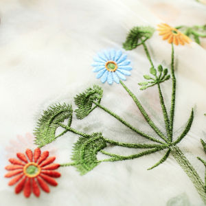 AnneyOneDecor Window Treatment Valance Embroidered Butterfly Tie Up Shade for Small Window