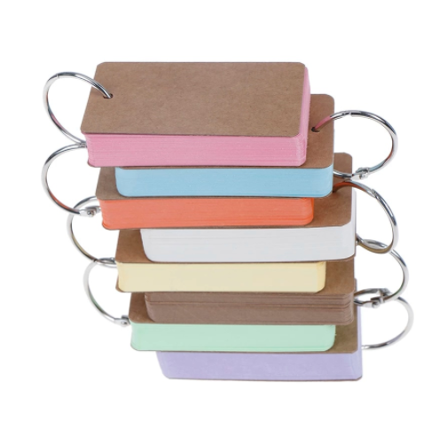 flash card binder zmybcpack 6 Pack 360 Pcs 3x5 Inches Lined Cards with Rings durable material FC01 Bare Flash Cards -