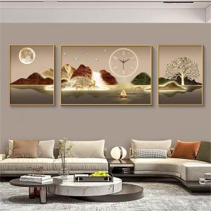 Ttiptych Wall Clock Framed living room Clock Wall Decor Mural Mute Clock Home Decor