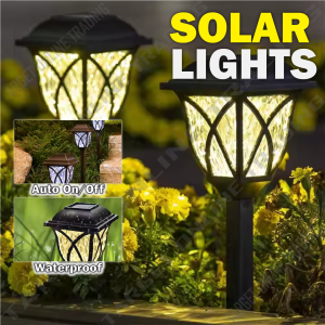 LED Outdoor Solar Powered Lantern Garden Lawn Landscape Light Waterproof Plug Yard Small Decorative Lampu Taman Lampu Halaman Lampu Solar Raya