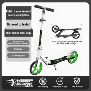 Scooter Collapsible adult/child scooter height adjustable with 8-inch wheels scooter portable two-wheeled scooter with dual brakes