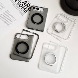 For Apple iphone Duo Case Hard Transparent Double middle hinge Ring Stand Protective Back Cover For iphone duo Phone Shell