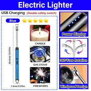 🔥Elektrik Pemetik Lighter Electric Arc Lighter Pemetik api elektronik Windproof metal Lighter USB Electric Lighter 360° Stove Electric lignition Gunboleh dicassemula Arc Flameless Plasma Kitchen ware Candle Rechargeable ArcMetal windproof tiada magnet