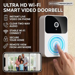 Smart Video Doorbell Wireless Security Camera Two Way Audio Mobile App Monitoring Low Power Consumption Home Security Camera