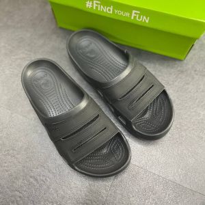 Giày dép crocs(Chính hãng)Dép lê nhựa phối da Cross Yukon sport màu đen dành cho nam