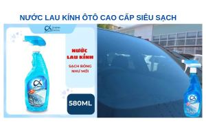 [Combo] Chai Nước Lau Kính Xe Ôtô Cao Cấp Alpha 580ml và Khăn Lau Microfiber siêu thấm hút siêu mịn và siêu sạch
