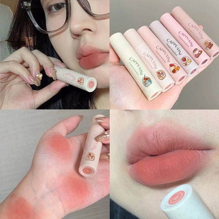 Cappuvini Lip Gloss Velvet Matte Long Lasting Waterproof Moisturizing ...
