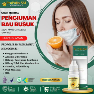 Obat Penciuman Bau Busuk 100% Alami - Obat Untuk Menghilangkan Bau Busuk di Hidung Obat Hidung Berbau Busuk Obat Hidung Bau Telur Busuk Obat Gangguan Penciuman Obat Kelainan Indera Penciuman Obat Penghilang Hidung Bau Busuk - Propolis SM Brazil 6 ML