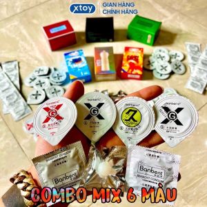 Combo Mix 6 màu Bao cao su BANBENT 001 siêu mỏng nhiều gel hương thơm gel gốc nước