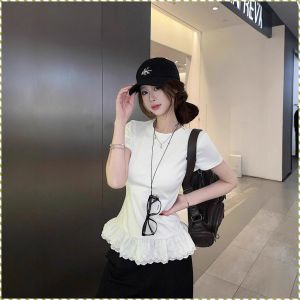 ด้านบน ผู้บริโภคแฟชั่น เสื้อยืด ผอมเพรียว สวมใส่ได้ทุกวัน ปกปิด ความรู้สึกในการออกแบบ สไตล์สาวหวาน