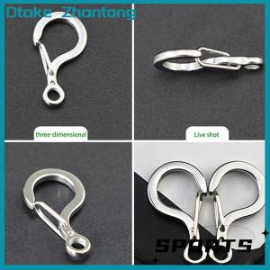 Dtake 1Pc Small Mini 12MM To 23MM 316 Stainless Steel Spring Snap Hook Quick Release Carabiner Clasp Outdoor FOB Tool Key Ring