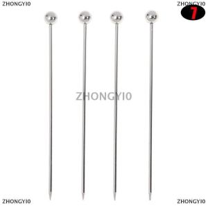 [COD] ZHONGYI0 4pcs thép không gỉ Cocktail Gậy trái cây tái sử dụng uống Martini Picks