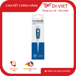 Nhiệt kế điện tử dạng bút Procheck MT400 đo thân nhiệt bằng đầu mềm dẻo mang lại cảm giác thoải mái và an toàn đặc biệt khi đo cho trẻ em. Cho kết quả nhanh chóng trong 60 giây. Có chức năng báo sốt và lưu kết quả đo gần nhất. Đo được nhiều vị trí