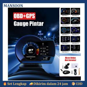 【stok siap】MANSOON Hapus Kode Error Mobil Sendiri Pakai HUD P6 Tanpa Alat Mahal Sistem OBD2 & GPS Cocok untuk Toyota Daihatsu Suzuki Garansi Resmi