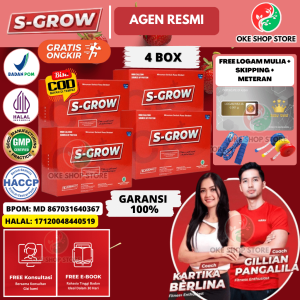 Peninggi Badan S GROW Susu Suplemen Herbal Vitamin Penambah Tinggi Badan Remaja Dewasa Paket A5