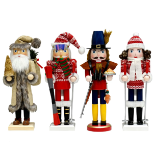Holiday Nutcrackers Doll Figure Decorations Wooden Nutcrackers Figures for Table Desktop Fireplaces Christmas Decoration