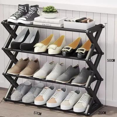 Ashleyy 4/5 Layers Fodable Shoes Rack Tier Colored Stackable Stainless Steel Shoes Organizer Storage Rack Hight Quality#XH006#XH007