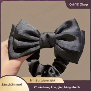 Hàng có sẵn✨ Pháp Bow scrunchie đàn hồi tóc Tie thanh lịch satin tóc Tie sang trọng kết cấu Phụ kiện cho sử dụng hàng ngày phụ nữ tóc phụ kiện
