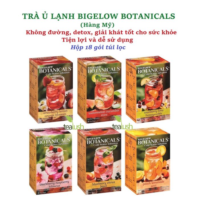 Trà ủ lạnh trái cây Bigelow Botanicals (hàng Mỹ) không đường, giải khát ...