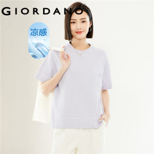 GIORDANO Women T-Shirts Ice Cooling Quick Dry Antibiosis Summer Tee Short Sleeve Simple Basic Fashion Casual Tshirts 05324433