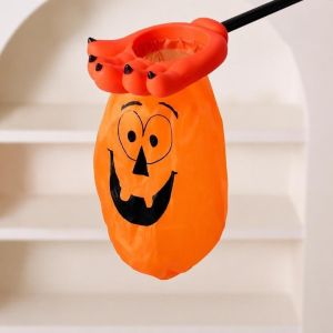 MIRELAE Phim hoạt hình Túi đựng kẹo Halloween Phong cách ma quái Họa tiết đầu lâu bí ngô Túi xách Palm Hand Sáng tạo Thiết kế hình bàn tay Túi đựng quà Halloween Tiệc Halloween