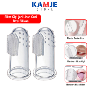 KAMJE Sikat Gigi Bayi Finger Tooth Brush Pembersih Mulut Silikon Jari Lidah Gusi Silicone Lembut