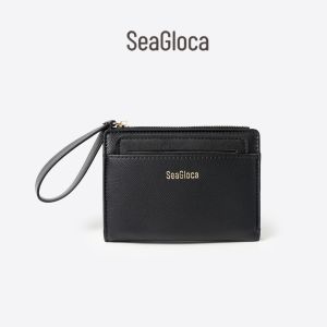 SeaGloca Contrast Zipper Coin Purse Clutch Wallet Card Holder In One Piece Detachable For Woman