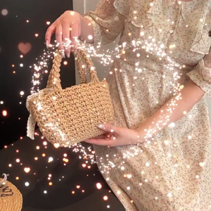 Summer Beach Bags for Women Straw Toted Bag Woven Straw Bag Hand Woven Clutch Purses Top handle Handbag Clutch Purse