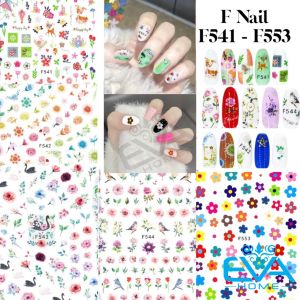Sticker Dán Móng Tay 3D Dạng Decal Dán Móng Chống Nước F Nails Series Hoạ Tiết Bông Hoa Nhiều Mẫu F541-F553