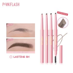 Pinkflash Double Head Automatic Eyebrow Pencil Long Lasting Waterproof High Pigment Easy Blend With Smooth Soft Brush Pinks
