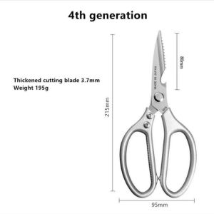 Professional Stainless Steel Kitchen Scissors Aluminum Alloy Handle Heavy-Duty Multipurpose Cutters for Chicken Bones Meat Fish