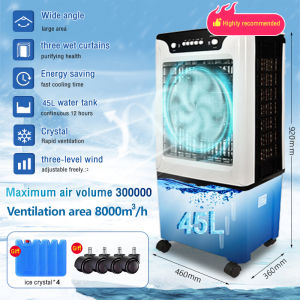 Air cooler 45L/60/80L/90L water tank mobile air conditioner tower air Conditioning Electricity fan portable aircon home appliances Remote control air conditioning fan with ice crystals