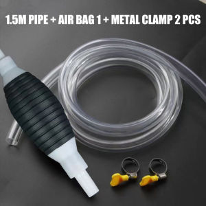 Car Manual Fuel Pump Transfer Hand Universal for Motorcycles Boats Gas Gasoline Petrol Diesel Oil Liquid Water with Valve Clips