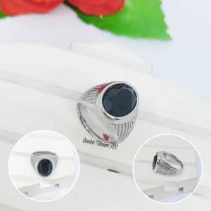 CINCIN COWO TITANIUM  OVAL KING SILVER DESAIN UKIR ZIGZAG FASHION ANTI KARAT DAN ANTI LUNTUR (COD)