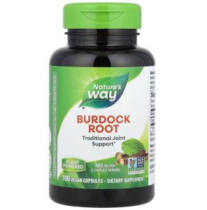 Natures Way Burdock Root 860 mg 100 Vegan Capsules 430 mg per Capsule Traditional Joint Support