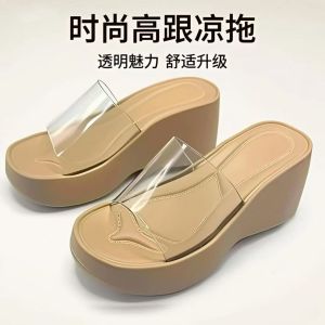 [Free Shipping] 2025 Korean-Style Spring/Summer New Collection: Fashionable Transparent Platform Sandals With Open Toes