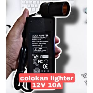 ADAPTOR AC ke DC 12 VOLT asli 10A CONVERTER SOCKET MOBIL LIGHTER vacum cleaner pompa ban mobil