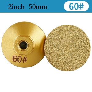 HUNIU 45/60/100# Flat Grinding Head Brazing Edge Brazed Carborundum+Metal Abrasive Polishing Stone Efficient Tile Trimming Profile Grinding Wheel Marble M10 Thread