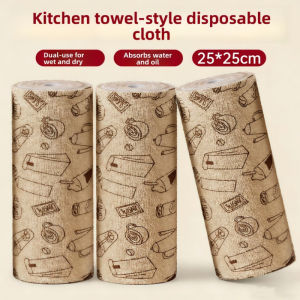 Quivlox Hand Tear Kitchen Cleaning Cloth Roll Disposable Bamboo Velvet Absorbent Towel Kain Dapur