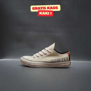 SEPATU CNVRS 70S LOW X GRTX CREAM PUTIH KANVAS SOL GLOSSY 38-43