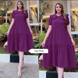 Daster Crinkle Viona Dress Kerah Susun Daster Wanita Kekinian 2026