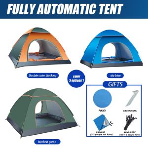 Camping tent Outdoor waterproof Sun protection automatic tent 2/4/6/8 Person Dome Camping Tent (Multicolor)