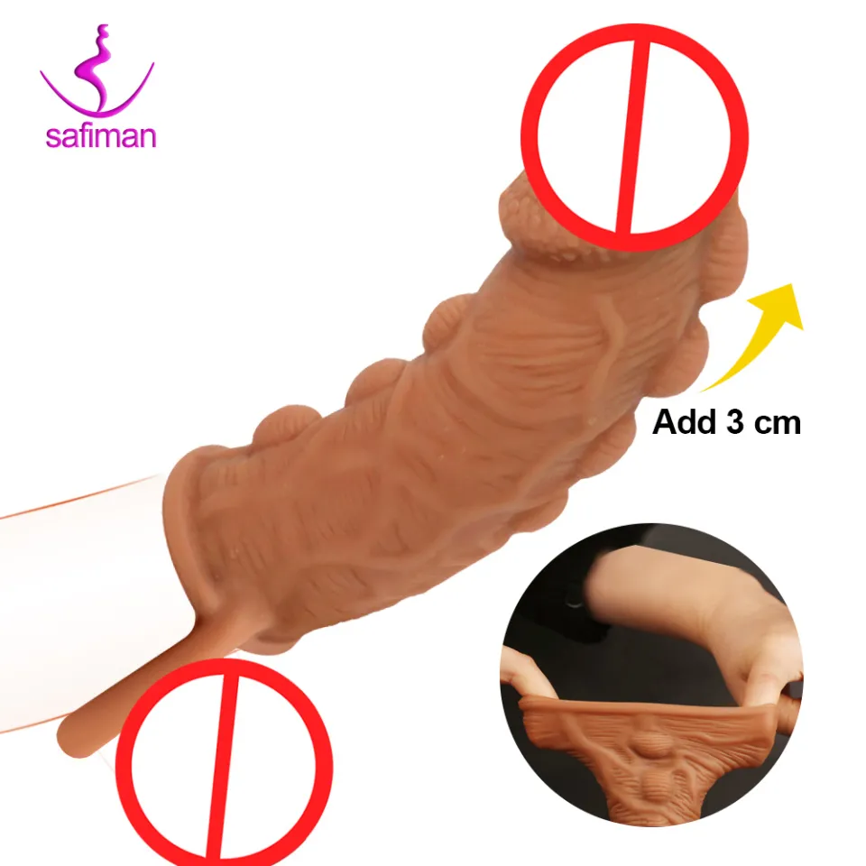 Spikey 3cm Extender Reusable G point Dotted Ribbed Spike Cock Sex Penis  Sleeve With Solid Glans Big Dotted Particles G spot Extender Spike Cock  Penis Sleeve for Men for Happy Sex |