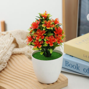 Artificial Mini Plant Potted Plastic Fake Plant Indoor Home Green Plant Desktop Potted Plant Ornament Home Garden Office Decoration