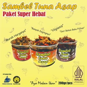 Paket Super Hebat / Sambel Ikan asap tuna varian original Varian asem Manis dan sambel ikan tuna asap varian Pedas Nampol/200grper pcs/Ayo Makan Ikan