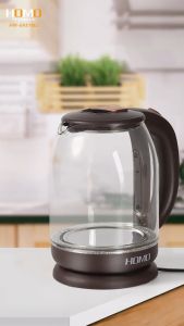 HOMO 1.8L Electric Kettle Glass Stainless Steel Water Heater 1500W Power Fast Boiling LED Indicator